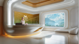 Philips Hospitality campaign visual in hotel lobby omgeving